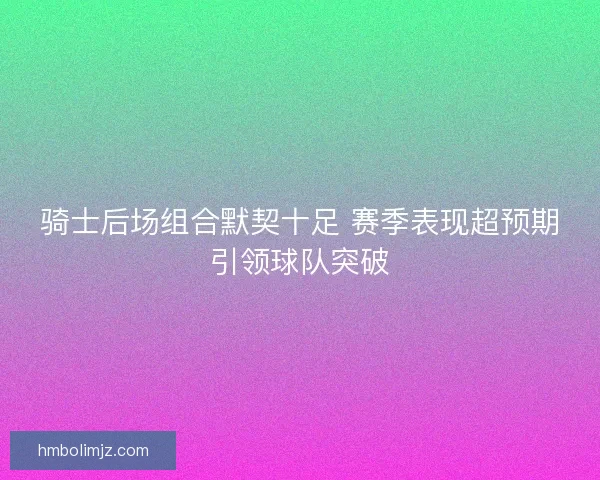 骑士后场组合默契十足 赛季表现超预期引领球队突破