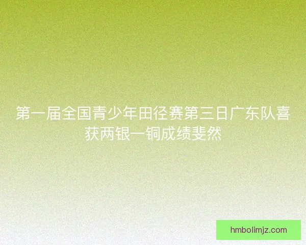 第一届全国青少年田径赛第三日广东队喜获两银一铜成绩斐然